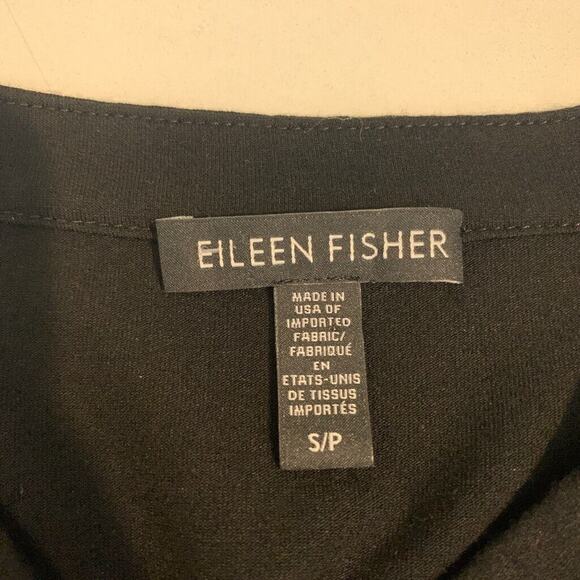 Eileen Fisher Tunic Dress Womens S Small Black Viscose Blend Button Down Pockets - Picture 9 of 12